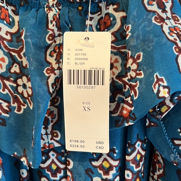 Anthropologie Sasha Ruffled Boho Print Dress NWT XS - Picture 7 of 14